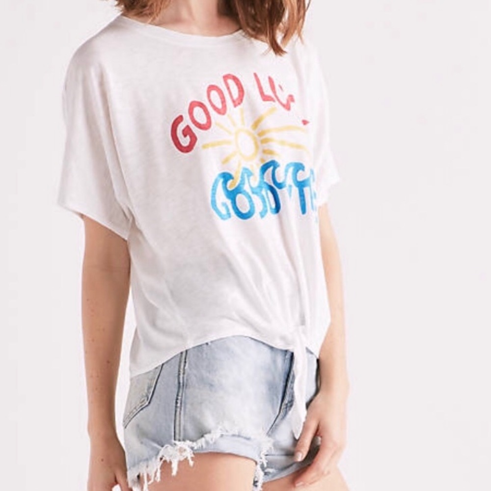 2 LEFT - NEW Graphic Good Luck Good Vibes festival  tee - Picture 2 of 8
